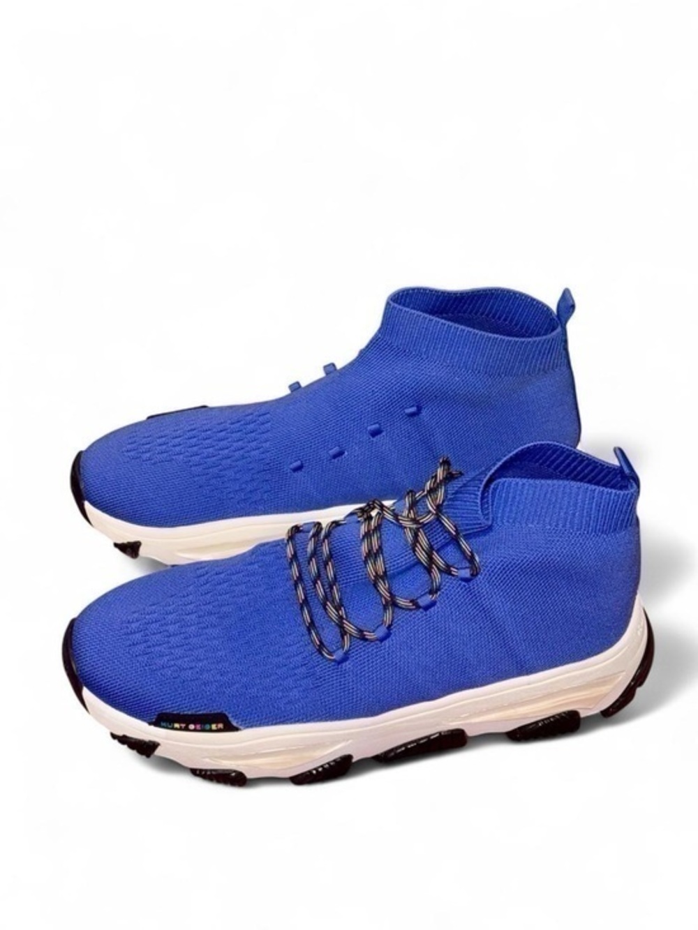 Kurt Geiger London Men's Lettie Knit Lace Up Blue Sneakers  - 8.5